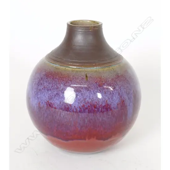 Ian Firth red glazed spherical vase