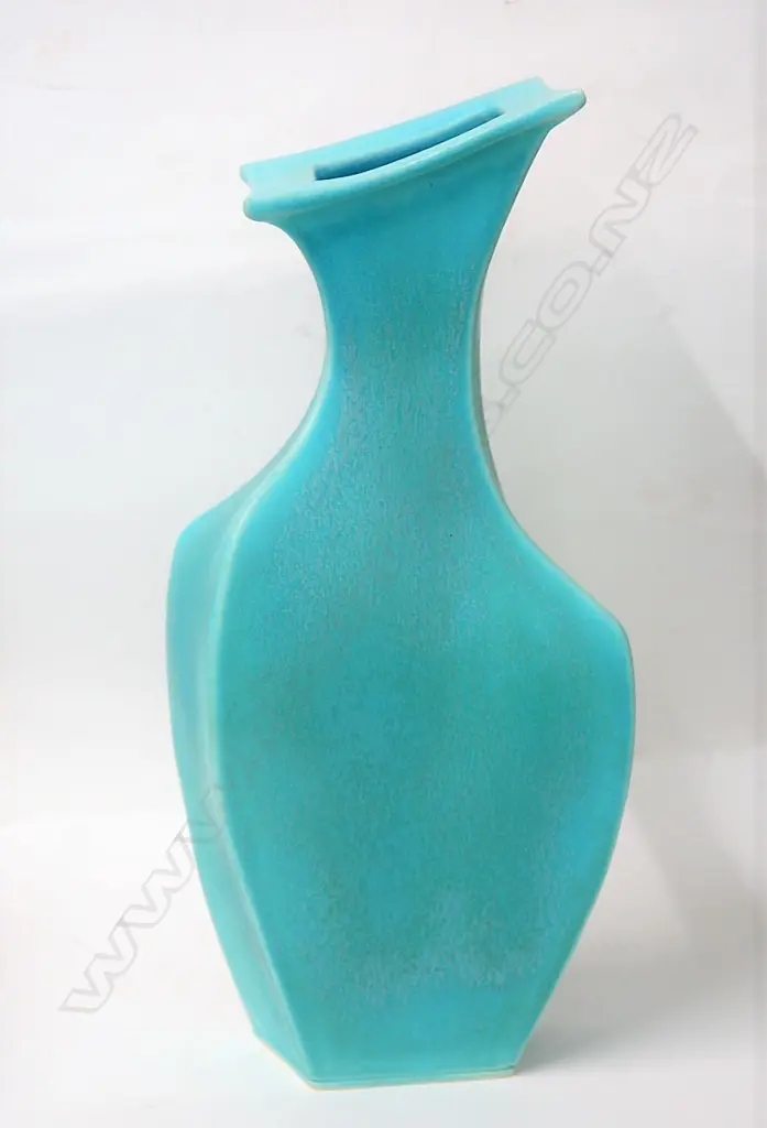 Ian Firth tall matt blue glazed vase Image 1++