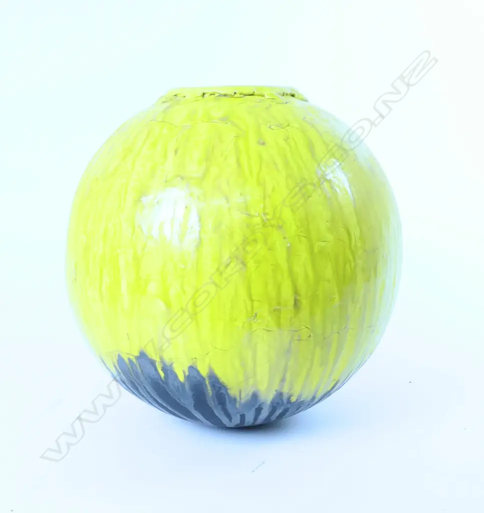 A large Ian Firth yellow glazed spherical pot Image 1++