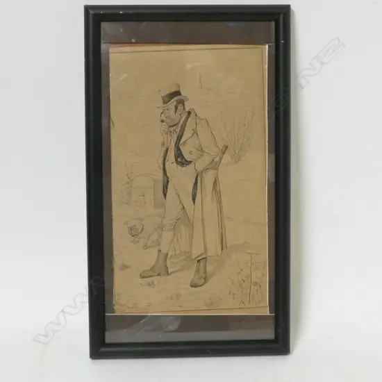 A George Cruikshank (1792-1878) pen and ink drawing