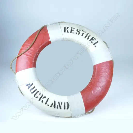 A vintage mid 20thC life ring from the Auckland Ferry 'Kestrel'