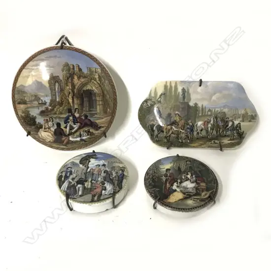 Four Victorian Pratt pot lids