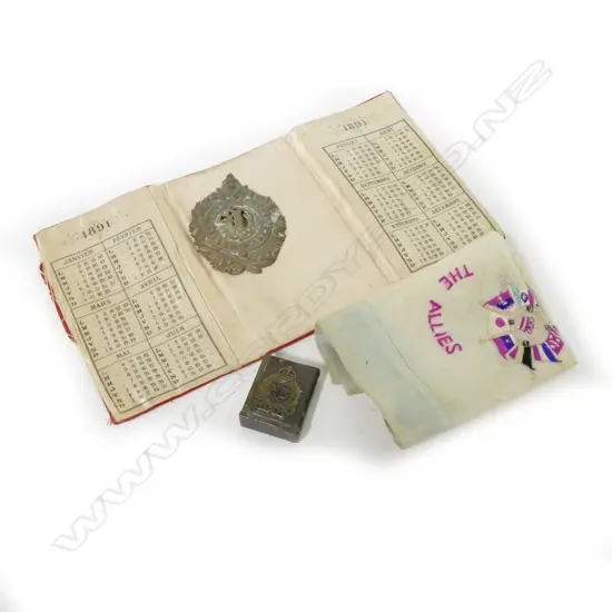 A WWI souvenir silk handkerchief