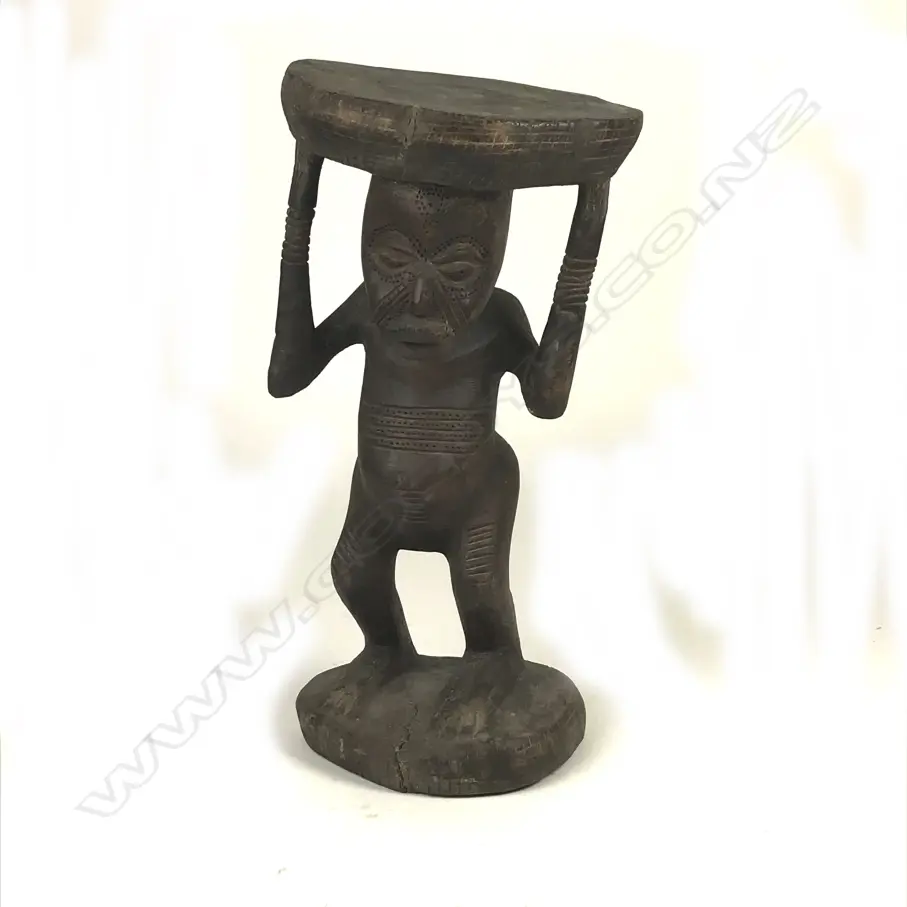 An African Congo figured stool Image 1++