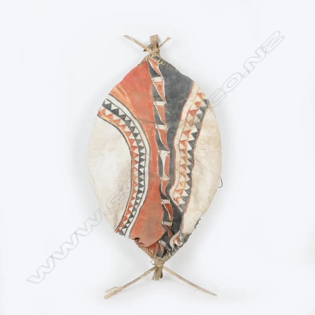 A vintage East African Masai tribal antelope hide shield Image 1++