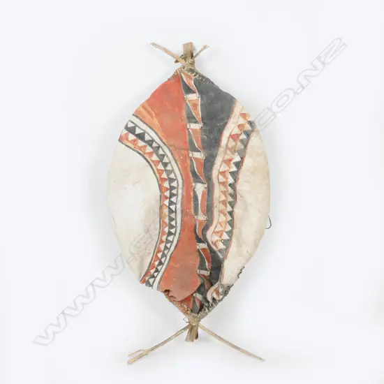 A vintage East African Masai tribal antelope hide shield