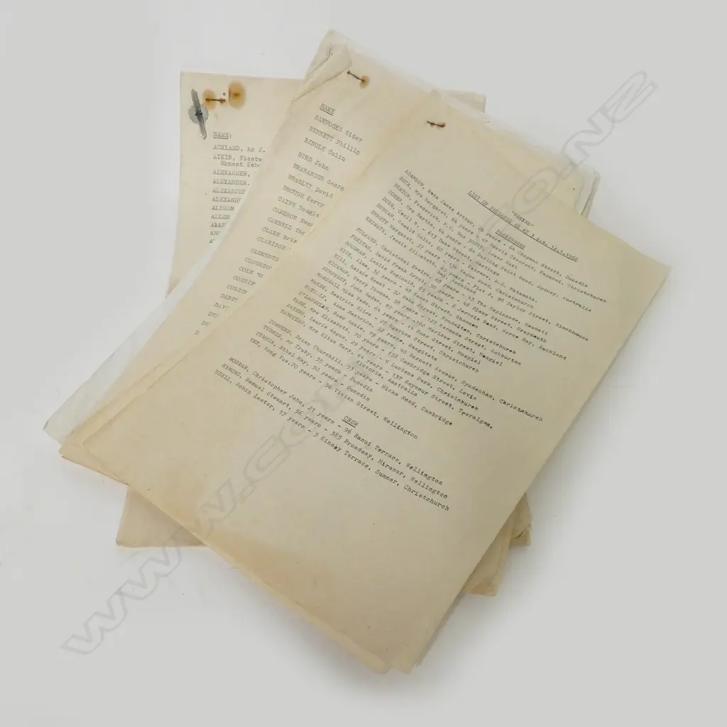 A selection of archived materials pertaining to the Wahine Image 1++