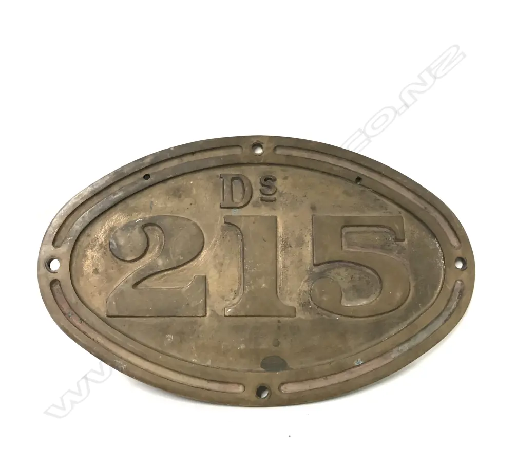 A vintage bronze diesel locomotive registration plate Ds215. Ds215 Image 1++