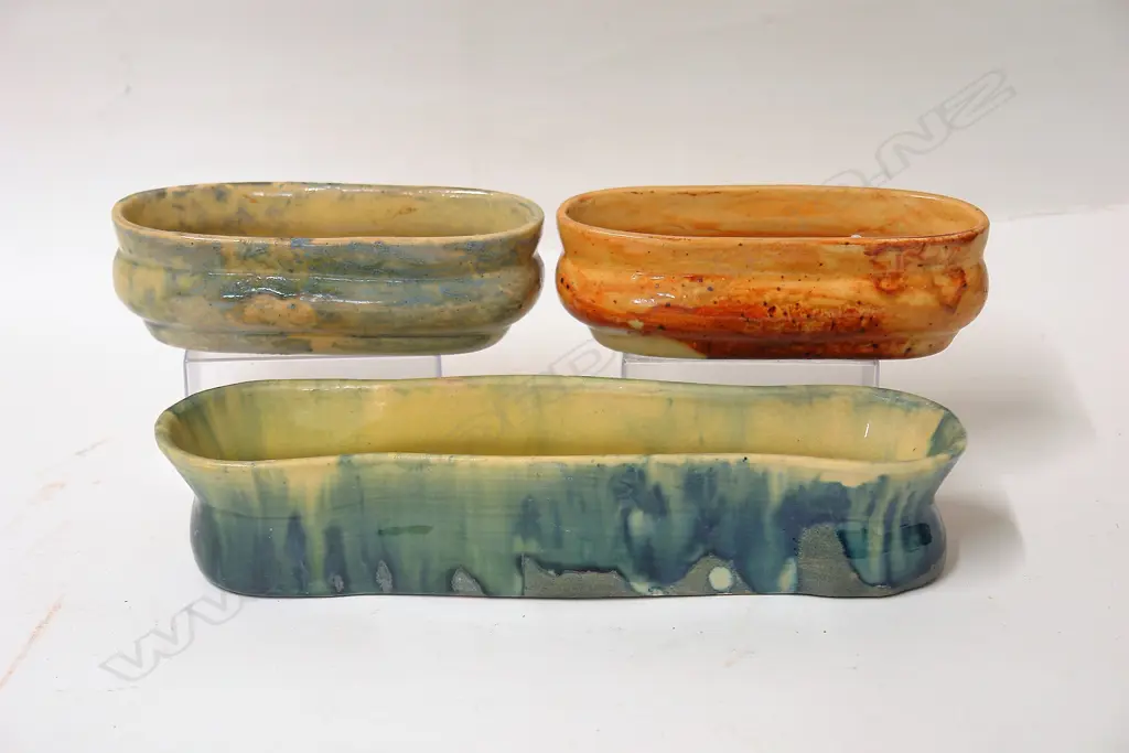 Three Briar Gardner trough form vases Image 1++