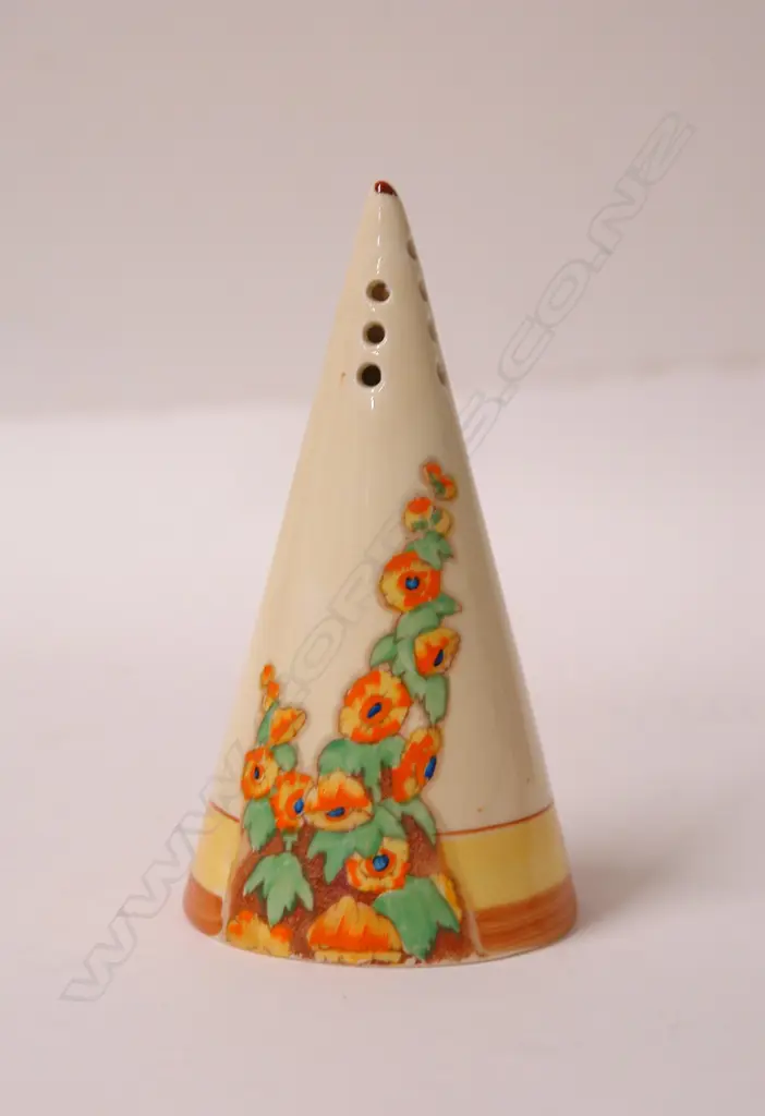 A Clarice Cliff Bizarre conical sifter Image 1++