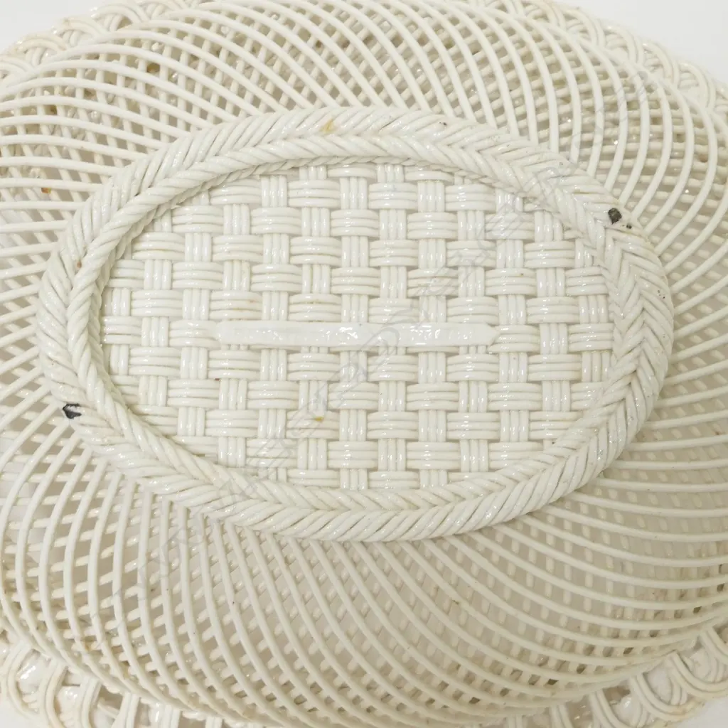 An ornate porcelain Belleek lidded basket Image 1++