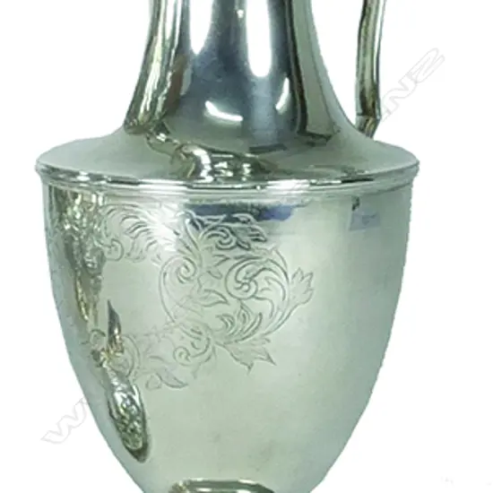A mid-19thC Chinese silver Khechong wine ewer