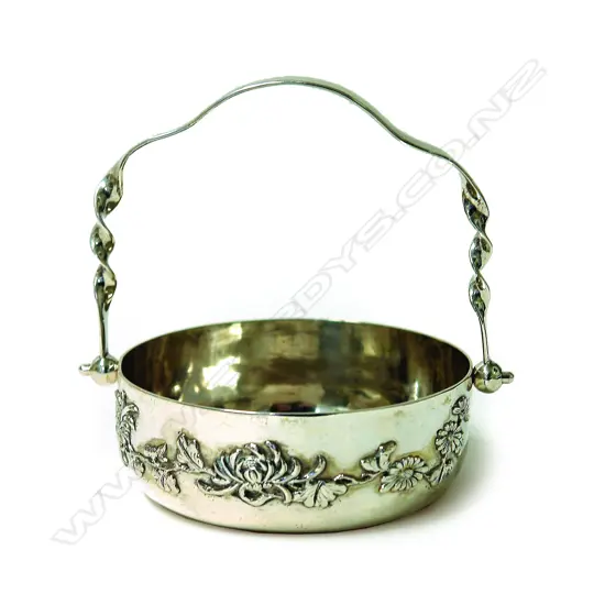 An early 20thC Chinese silver basket dish