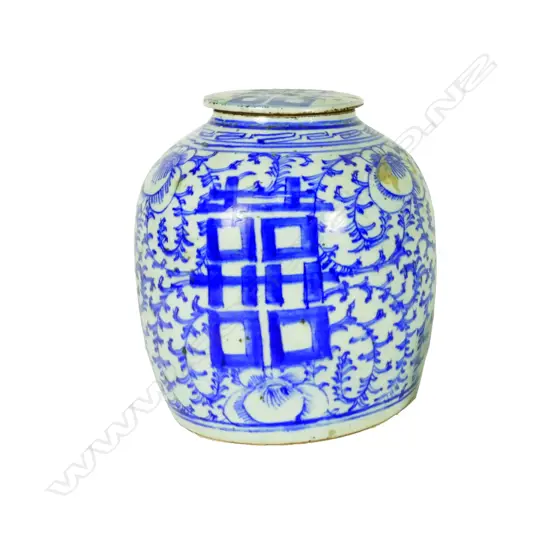 A Chinese porcelain blue and white ginger jar and cover