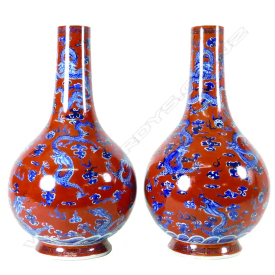 A pair of massive mirror matched  Chinese porcelain vases