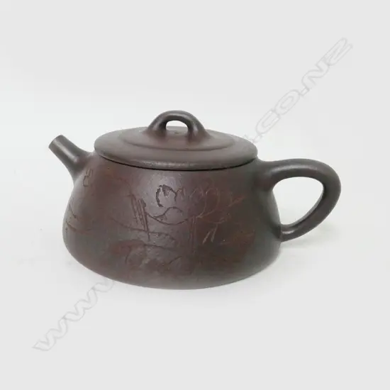 A small Yixing ware teapot