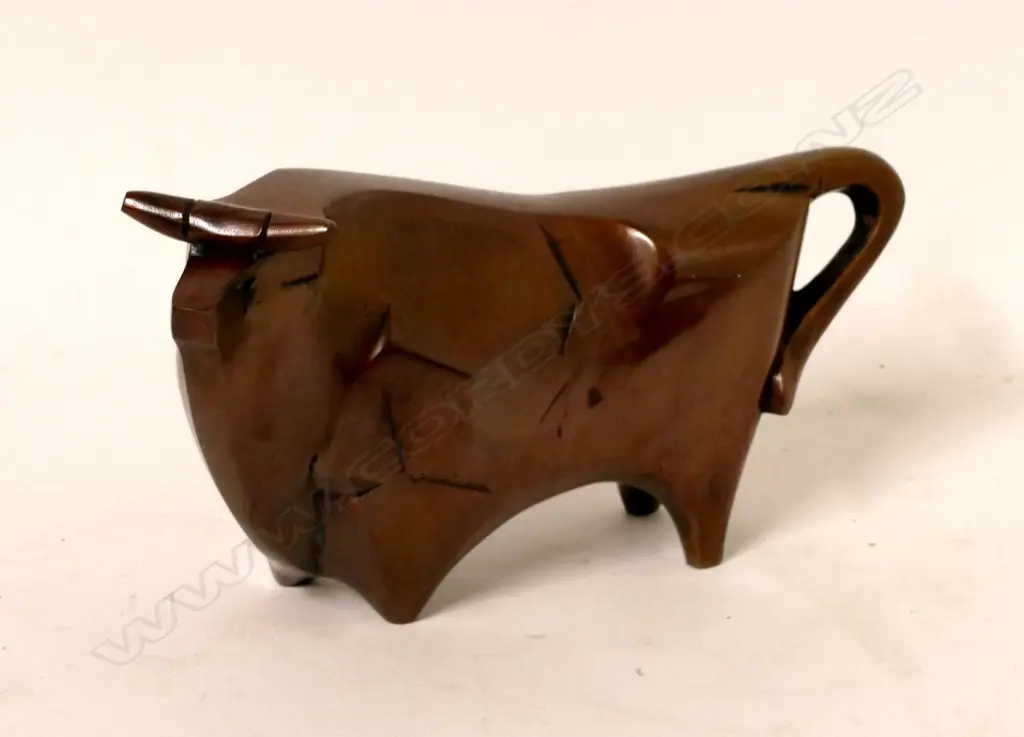 A bronze sculpture of a bull by Sotaro Saegusa (Japan 1911-2006) Image 1++