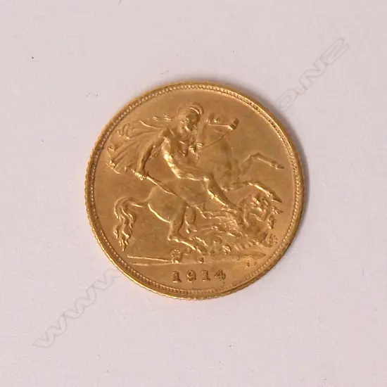 A 1914 gold half-sovereign