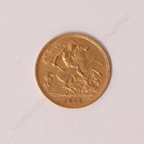 A 1915 gold half-sovereign
