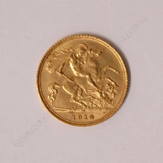 A 1914 gold half sovereign