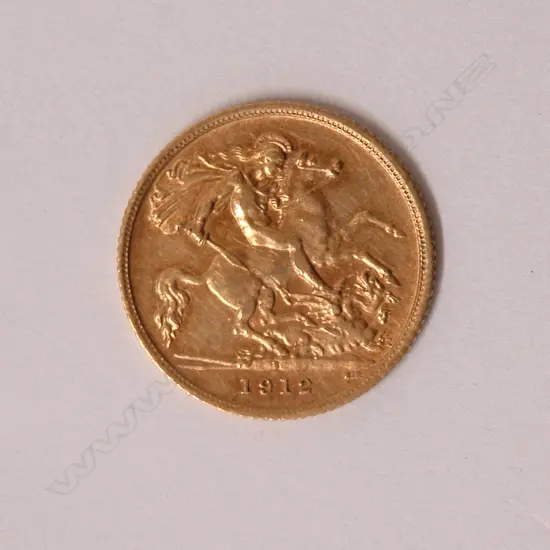 A 1912 gold half-sovereign