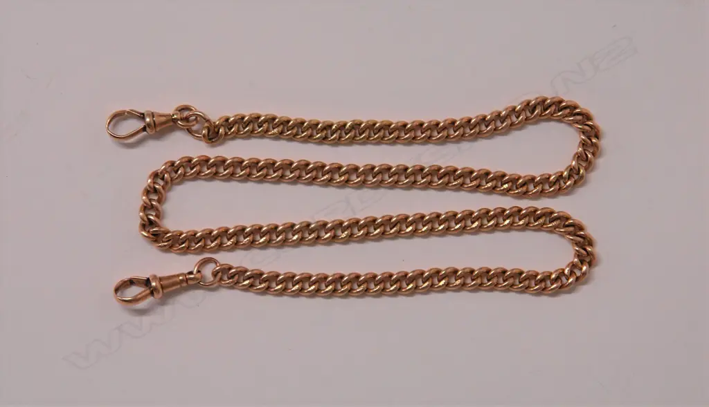 A late 19thC 15ct. yellow gold fob chain Image 1++