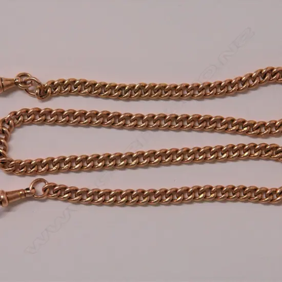 A late 19thC 15ct. yellow gold fob chain