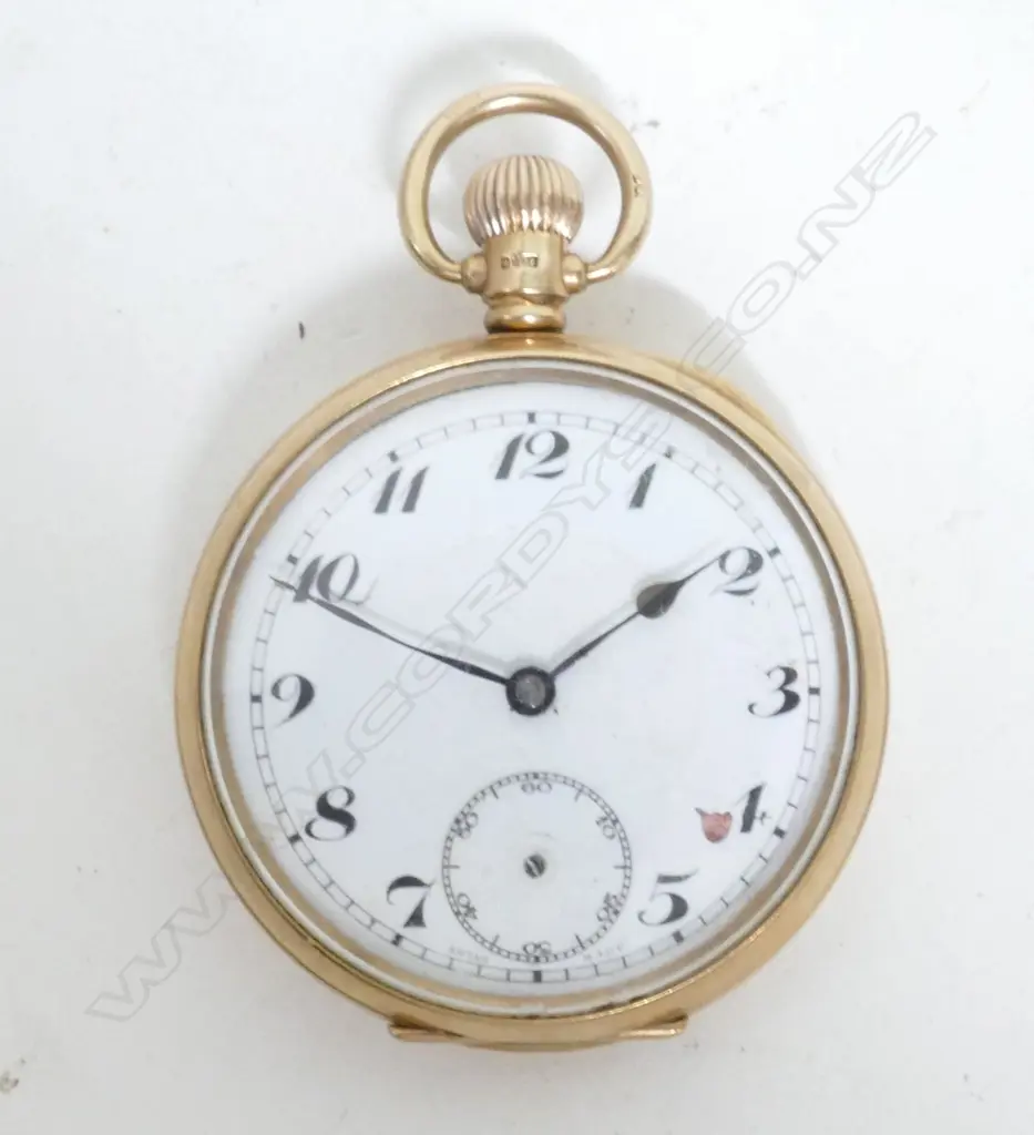 A 9ct. gold open face pocket watch Image 1++