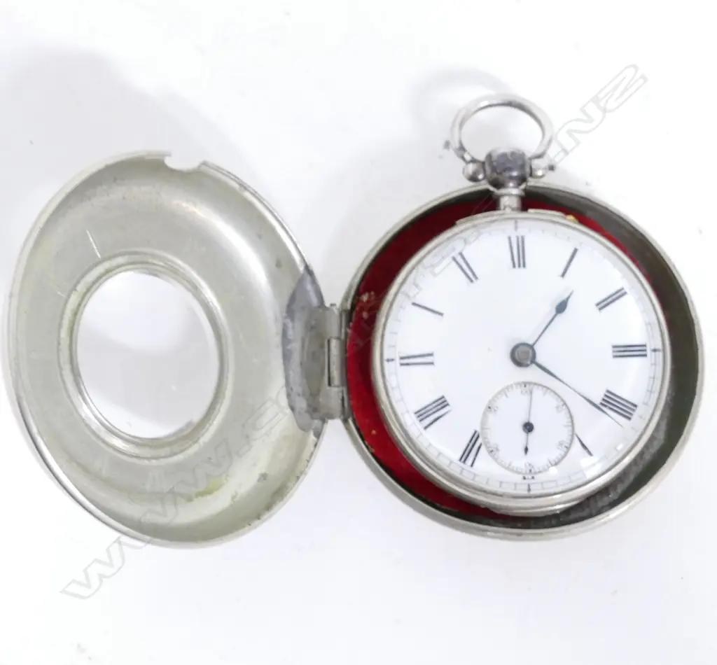 A silver cased open face pocket watch Image 1++