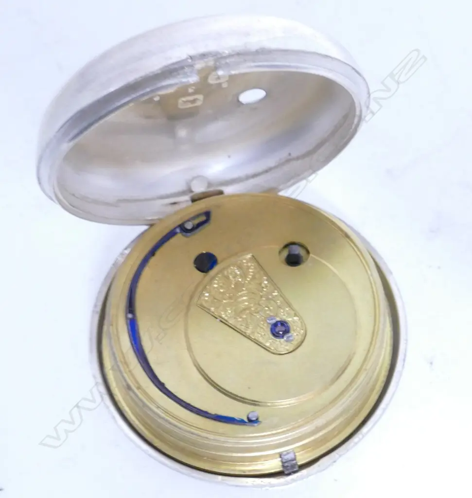A silver cased open face pocket watch Image 1++