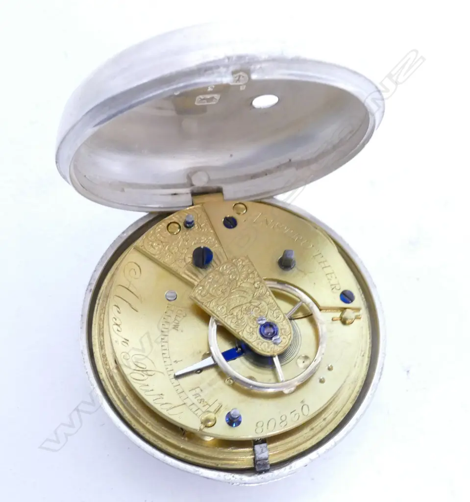 A silver cased open face pocket watch Image 1++