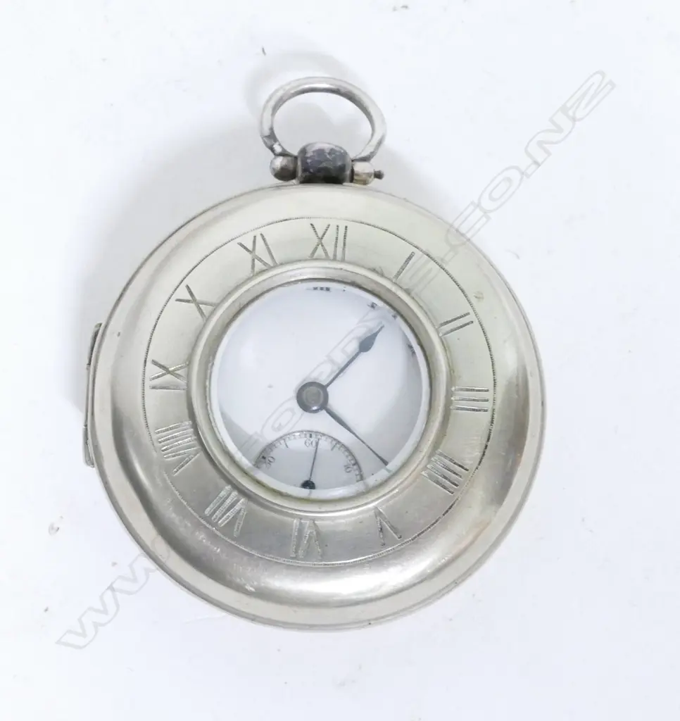 A silver cased open face pocket watch Image 1++