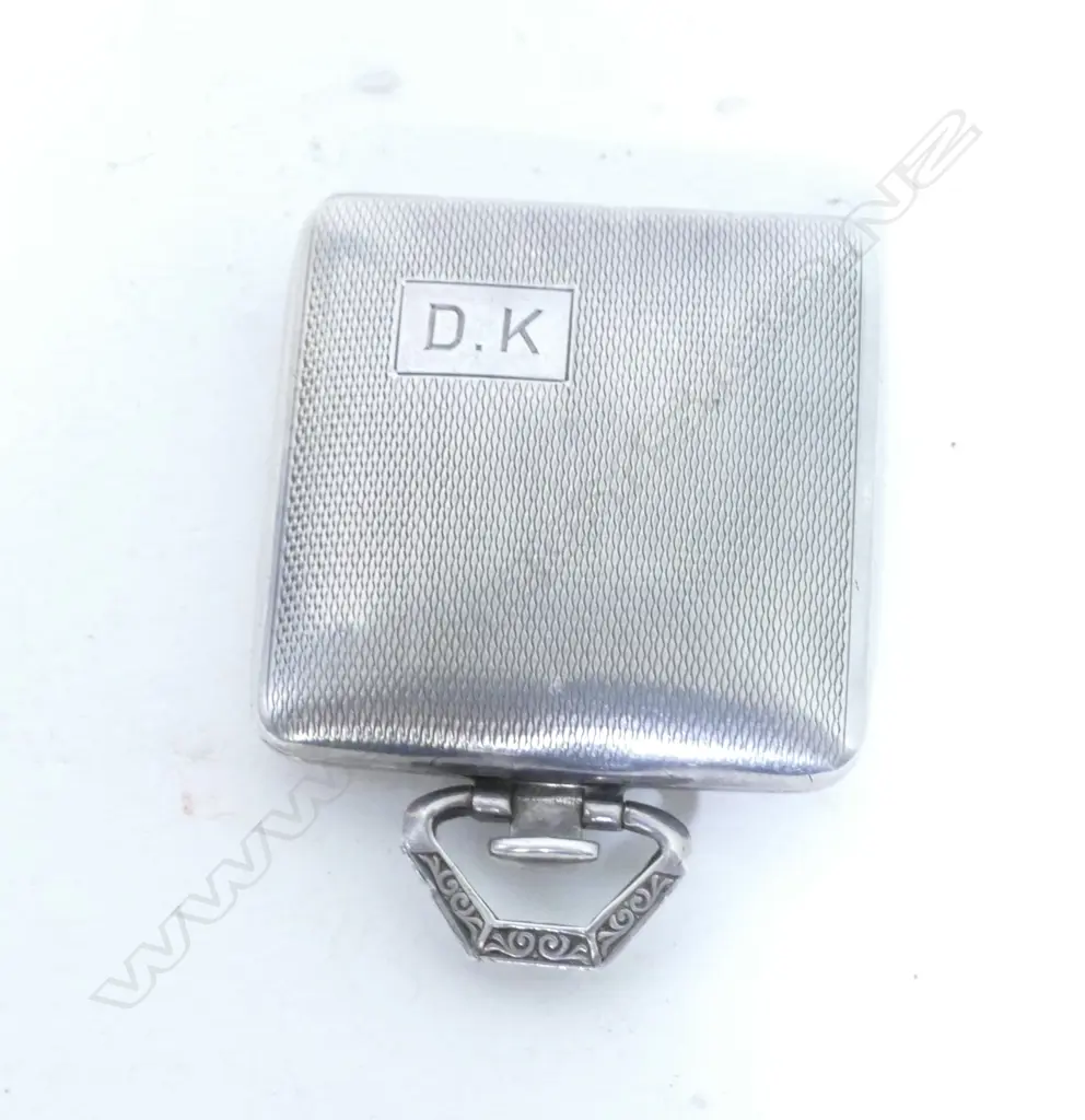 An Art Deco German silver cased miniature travelling clock Image 1++