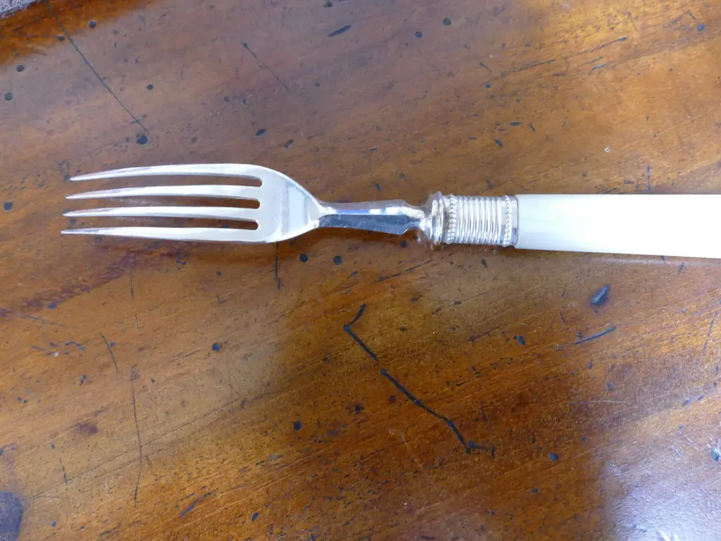 A box set of 12 Victorian fruit knives and forks Image 1++