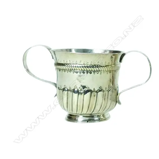 A George II silver porringer