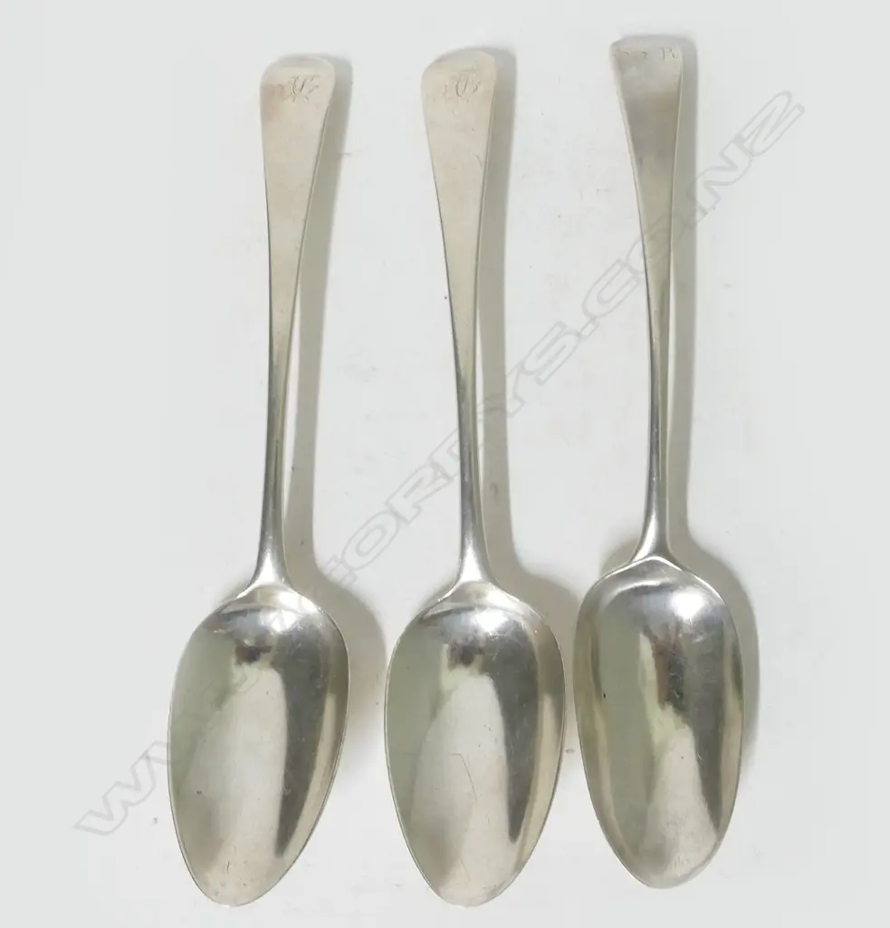 Three Georgian Old English pattern silver tablespoons Image 1++