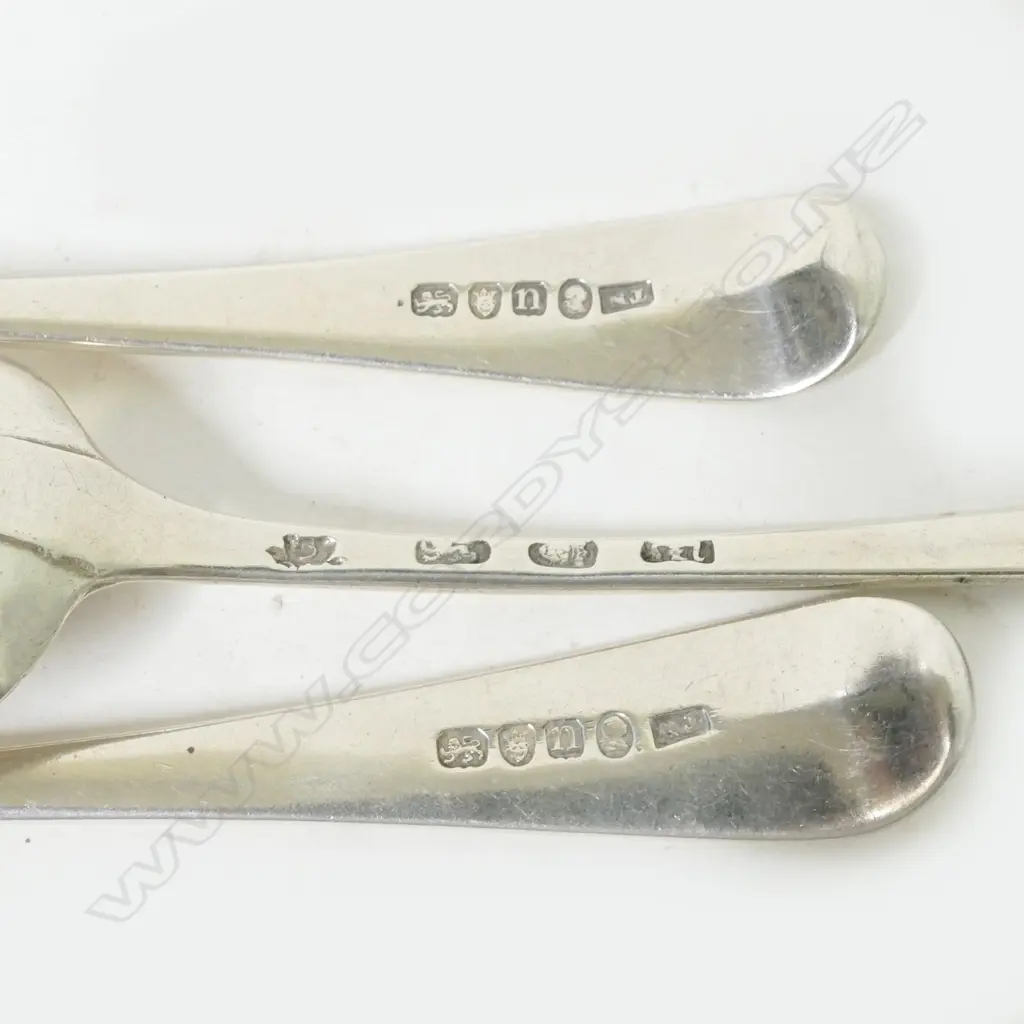 Three Georgian Old English pattern silver tablespoons Image 1++