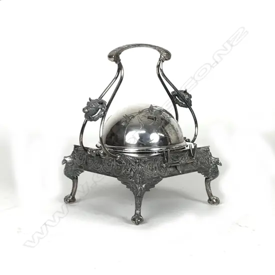 An American Art Nouveau silver plate butter tureen