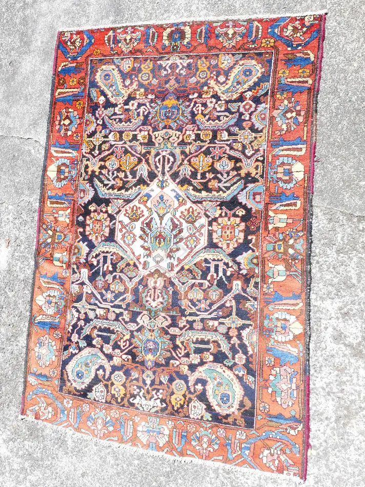 A hand knotted Hamadan rug Image 1++