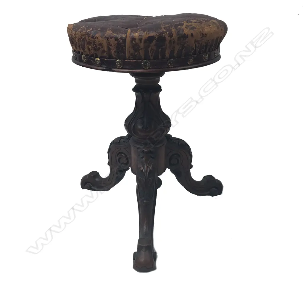 A Victorian revolving piano stool Image 1++