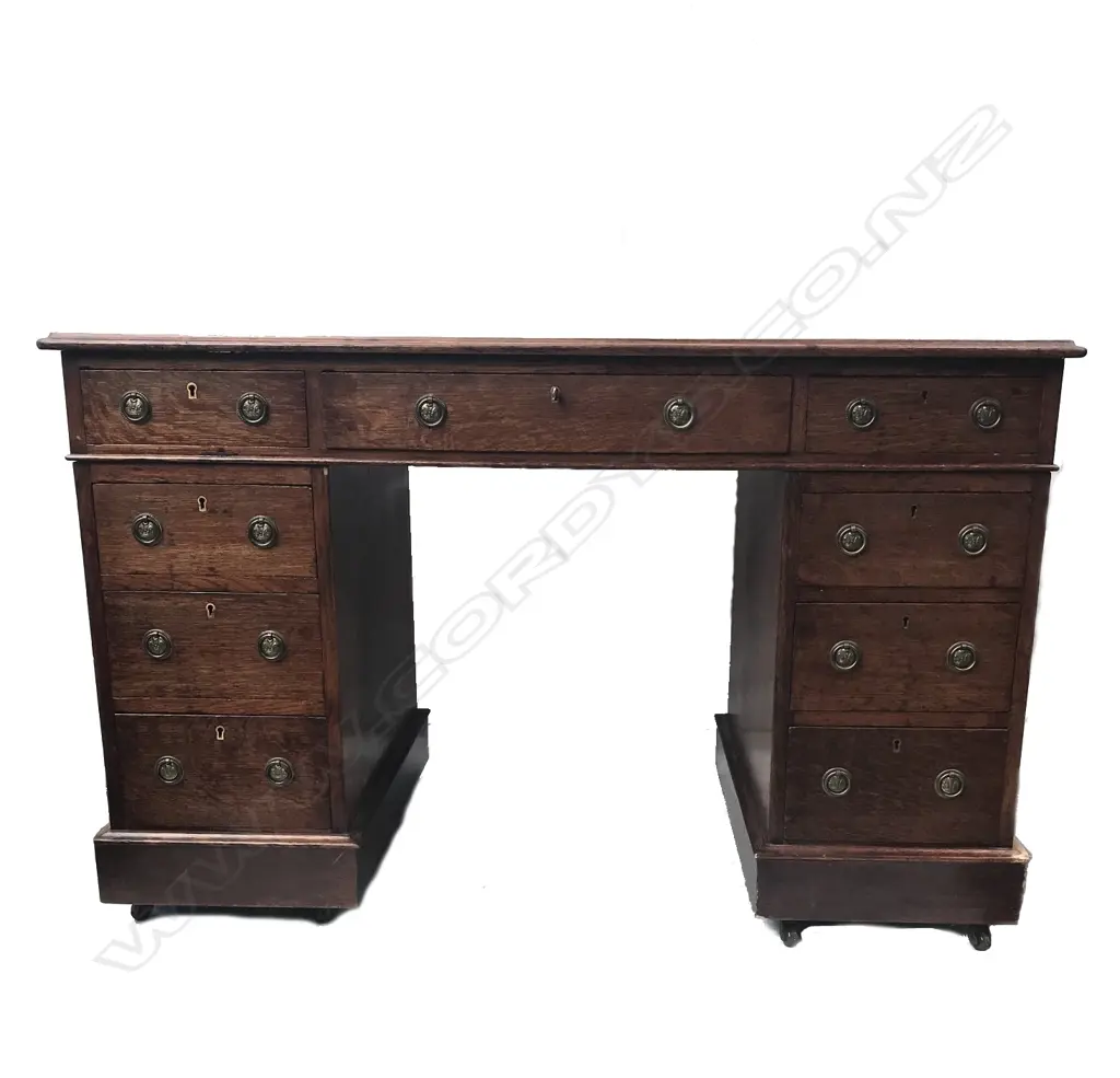 An Edwardian double pedestal desk Image 1++