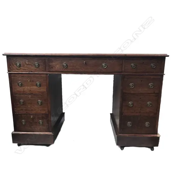 An Edwardian double pedestal desk