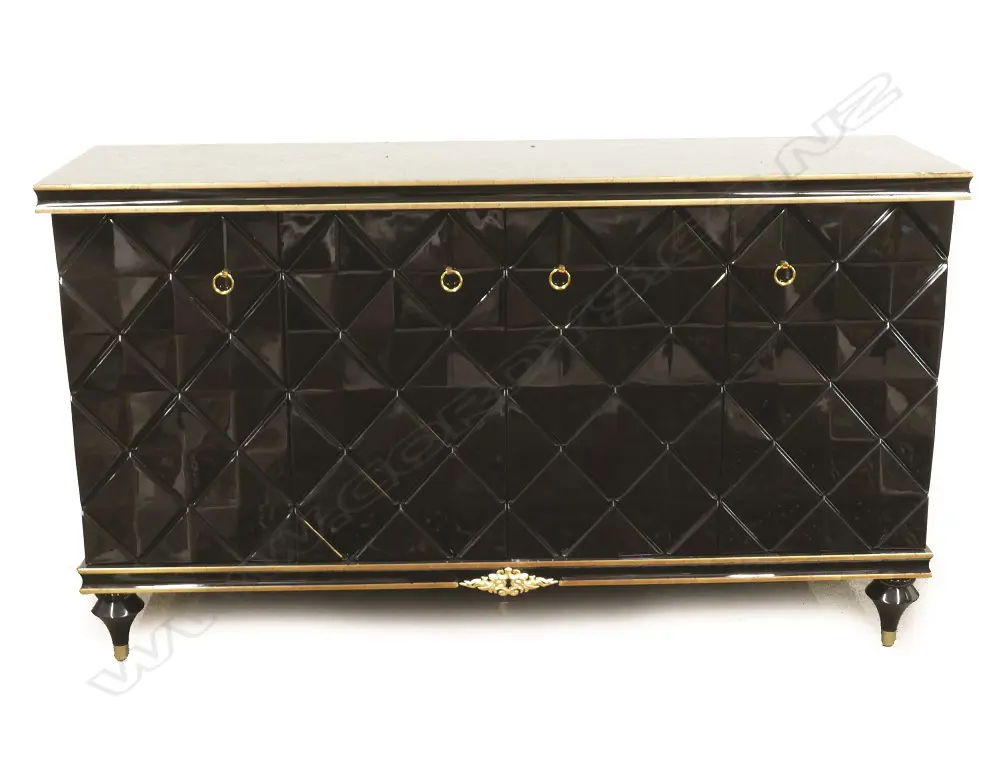 A modern high gloss black lacquer side cabinet Image 1++