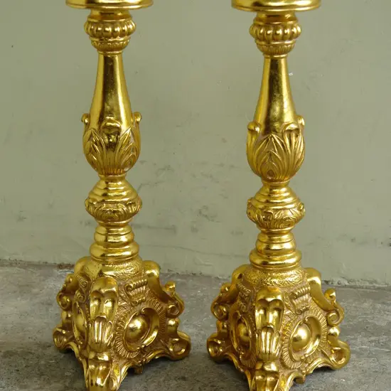 A pair of modern French style candle stands