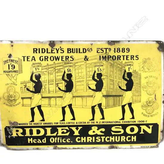 A vintage enamel sign