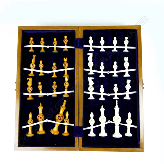 A Chinese ivory chess set