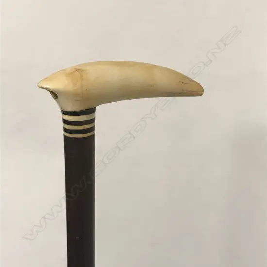 A marine ivory handled walking stick