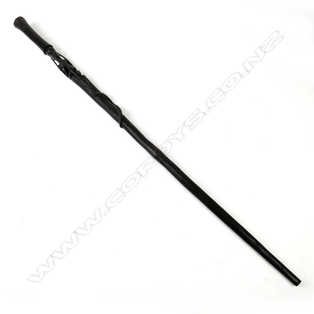 An African Mkonde carved walking stick Image 1++