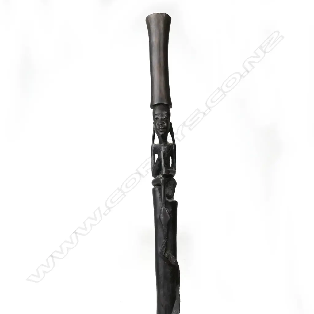 An African Mkonde carved walking stick Image 1++