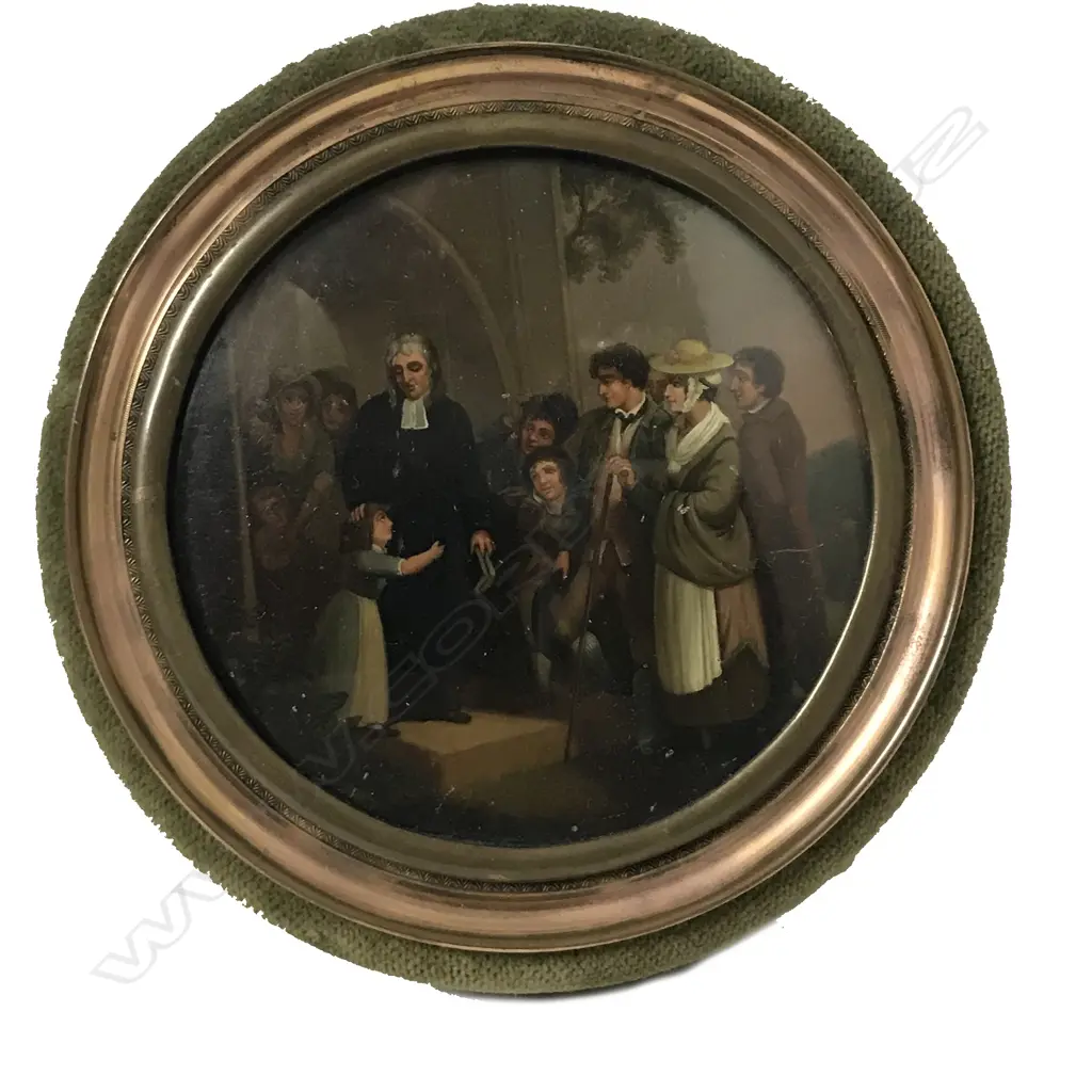 A 19thC miniature oil on tin Image 1++